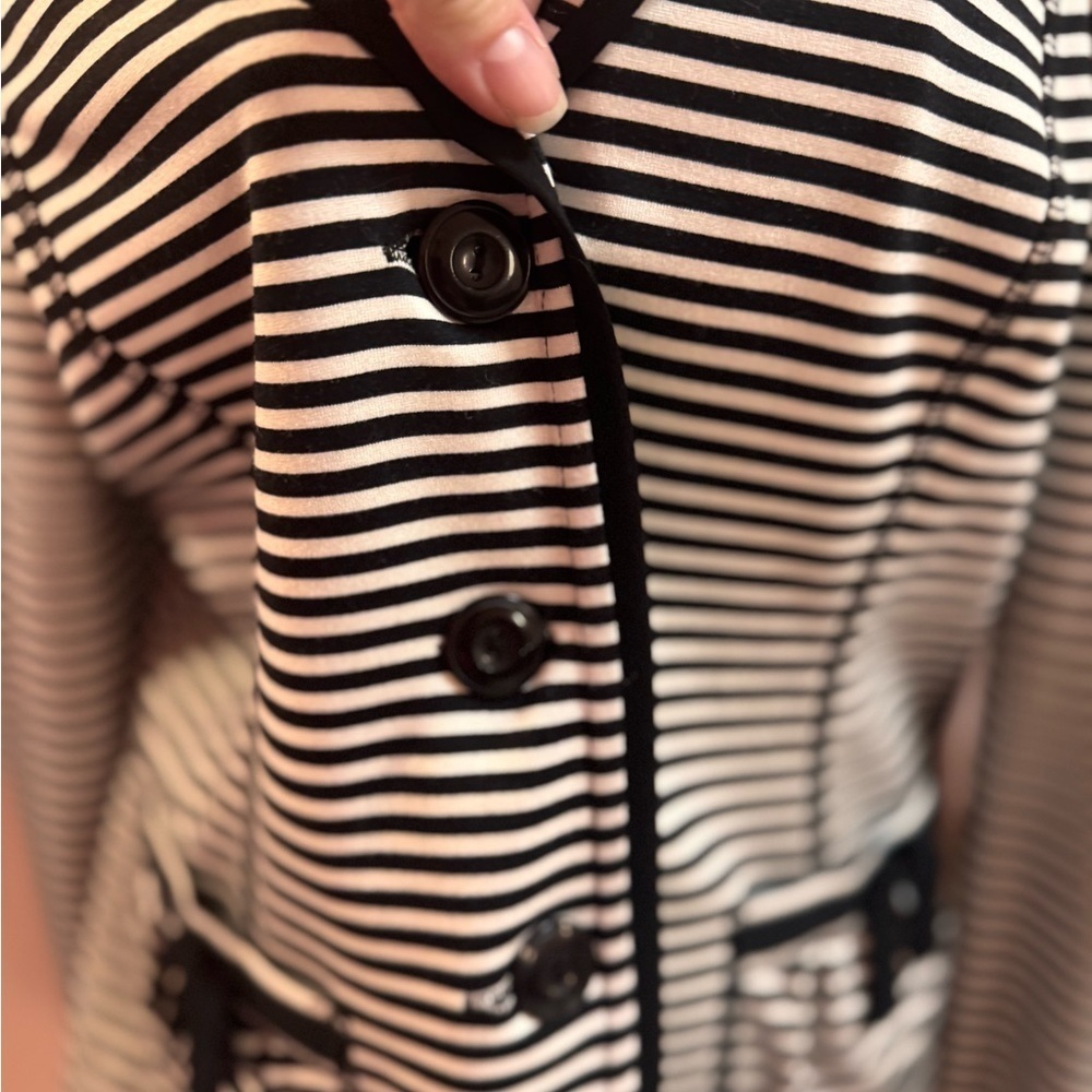 Joseph Ribkoff Black and White Striped Blazer - Picture 4 of 7